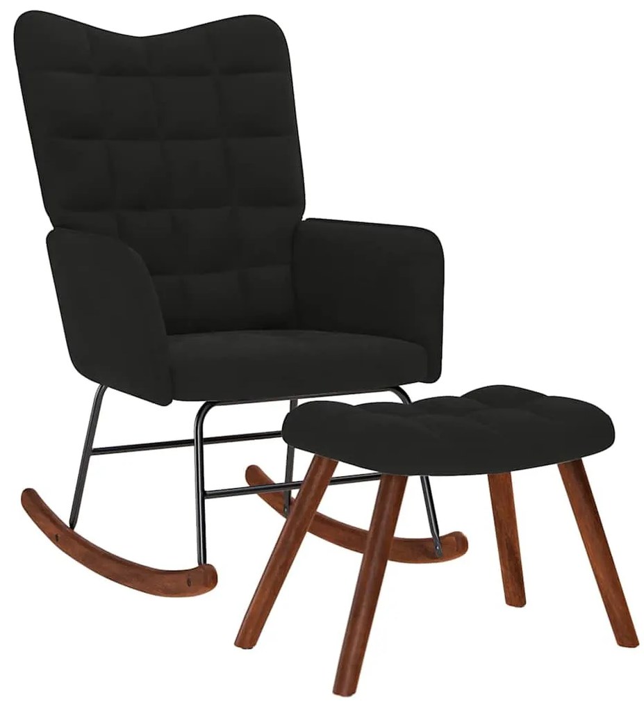 fekete bársony hintaszék ülőkével