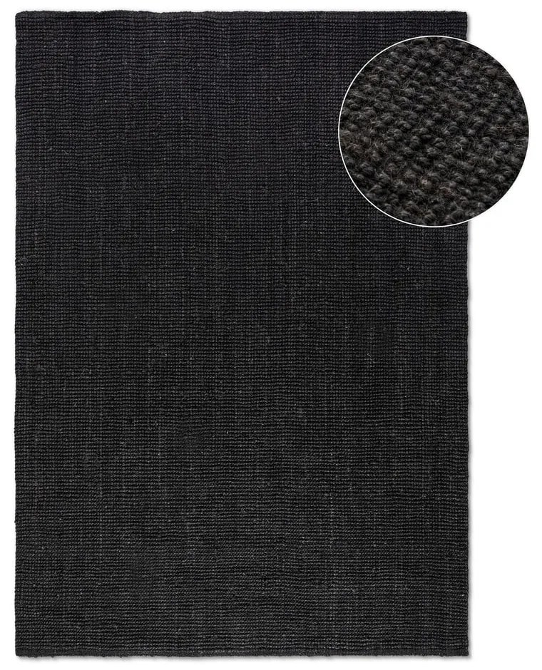Fekete juta szőnyeg 160x230 cm Bouclé – Hanse Home