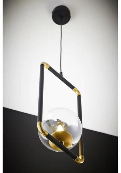 Jupiter 2023 - Csillár zsinóron ZAFRA 1xG9/10W/230V fekete/arany/átlátszó