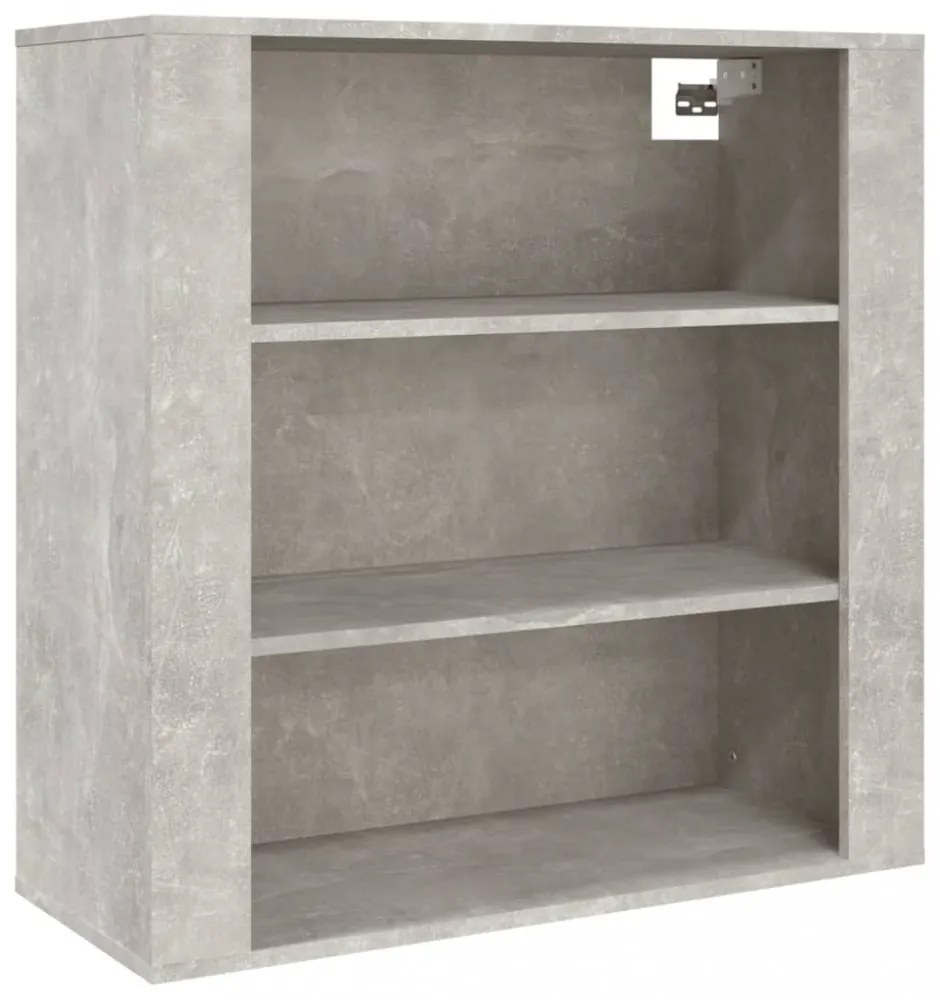betonszürke szerelt fa faliszekrény 80 x 313 x 80 cm