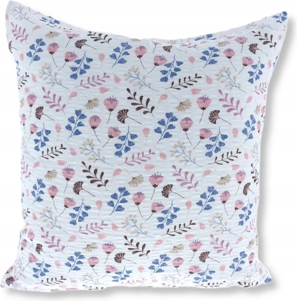 Fakéreg párnahuzat 50x60 fehér rózsaszín bézs arany virágos