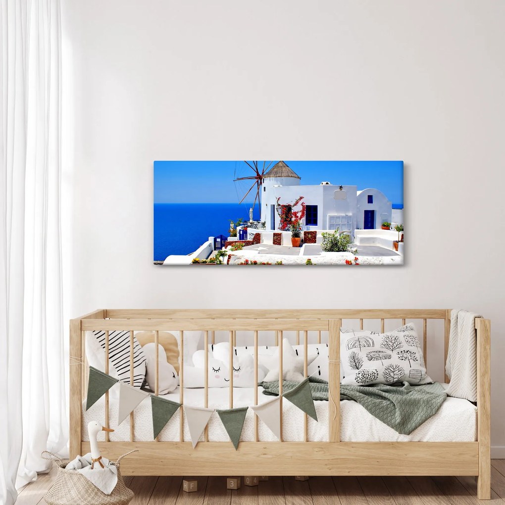 Kép - Kis ház Görögországban (120x50 cm)
