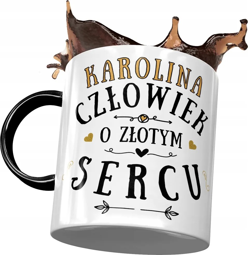 Fekete Bögre Karolina Barátnőnek Ajándék Nyomtatott Fotóval