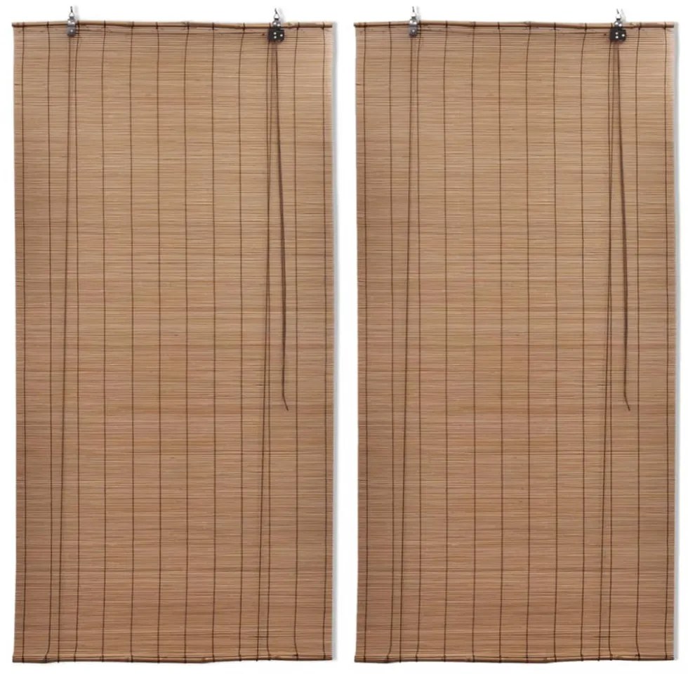 2 db barna bambusz redőny 80 x 160 cm