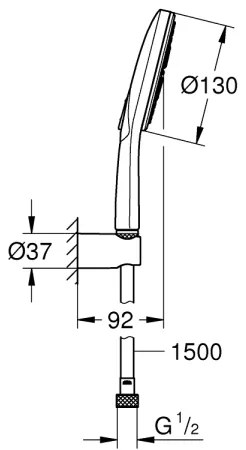GROHE 26581000 - RAINSHOWER SMARTACTIVE 130 zuhanyszett 1500 mm króm