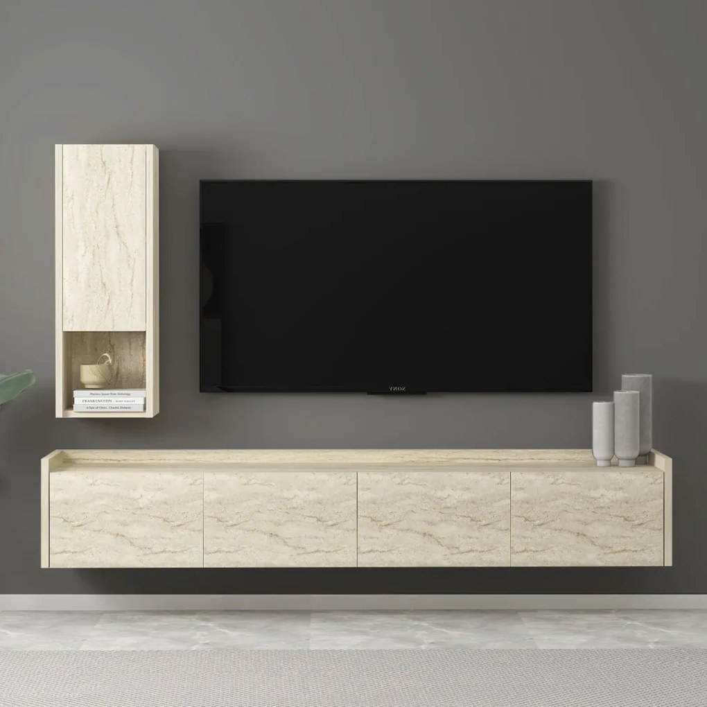 Sema TV-állvány, travertin, 160 cm