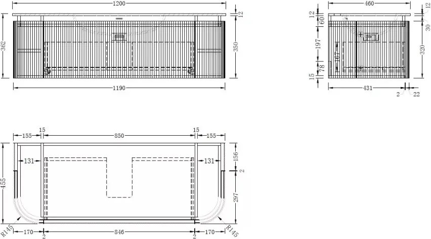 AREZZO design SIERRA 120 cm-es Fürdőszoba alsószekrény 1 fiók, 2 ajtó, tölgy