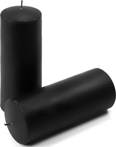Oszloposgyertya szett  2 db magasság 20 cm  Ø 7,5 cm fekete