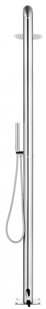 vidaXL rozsdamentes acél kerti zuhany barna aljjal 230 cm