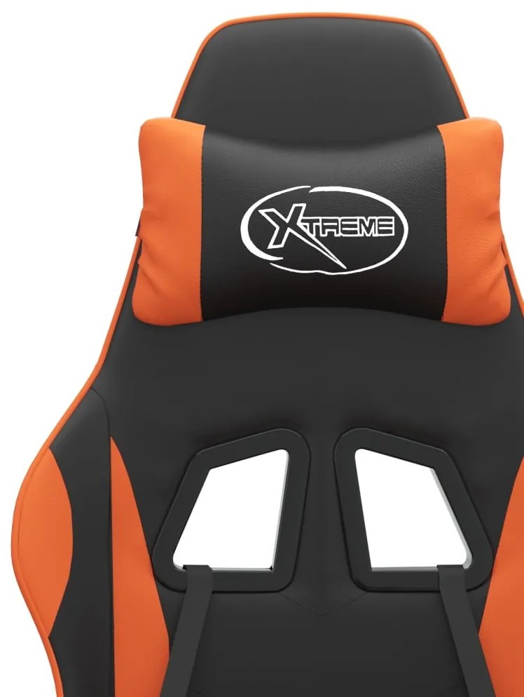 vidaXL fekete és narancssárga műbőr forgó játékszék