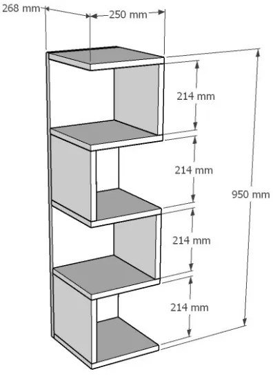 Könyvespolc ALIN 95x25 cm fehér