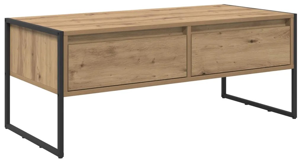 vidaXL Dohányzóasztal fiókkal Művészi tölgy 100 x 46 x 40 cm Faanyag