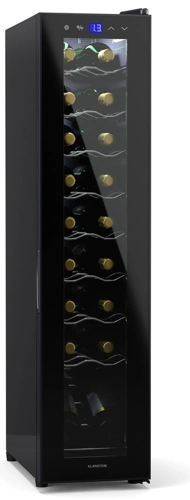 Klarstein Shiraz 18 Slim Uno, borhűtő, 18 palack, 5 - 18 °C, érintésvezérlés
