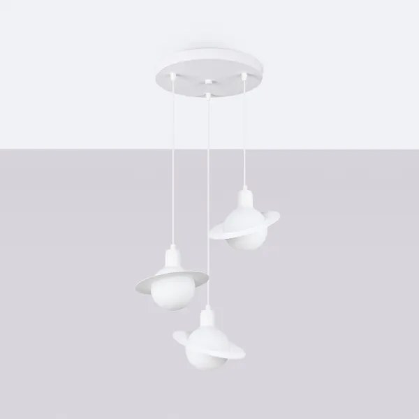 Sollux SL.1357 - Csillár zsinóron HYPERION 3xG9/8W/230V fehér