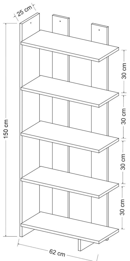 Regál Bulote (fehér + zafír tölgy) . 1092862