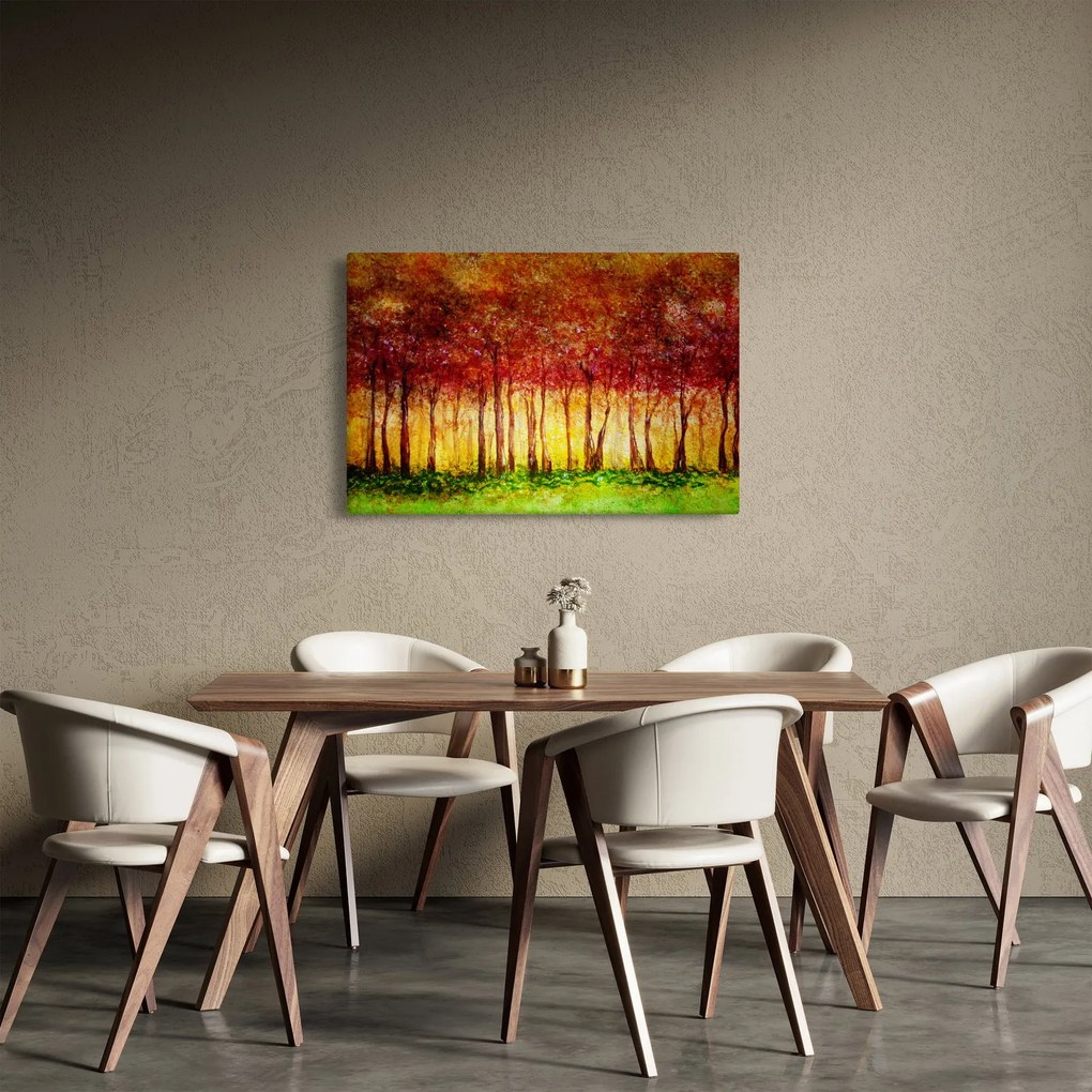 Kép - Lombhullató erdő festménye (90x60 cm)