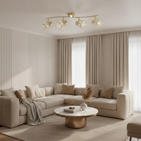 ZAHARA felületre szerelhető csillár 4xE27/10W/230V, arany