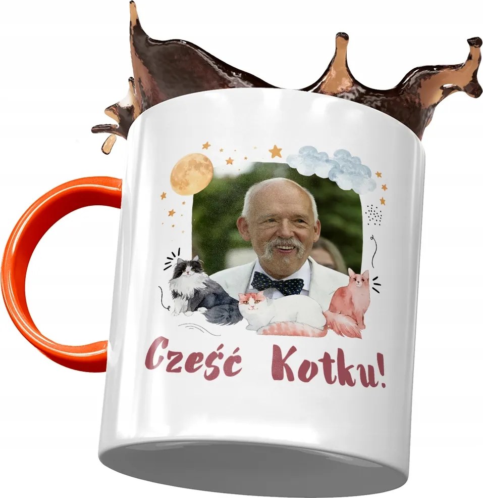 Narancssárga Janusz Corwin Mikke bögre Ajándék Nyomtatott Fotóval