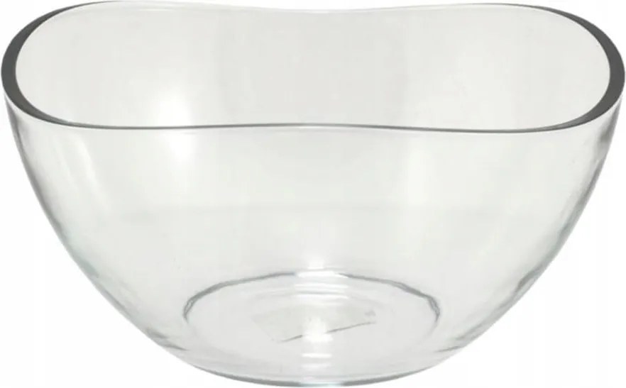 Négyszögletes üveg salátástál, Fala, 21 cm