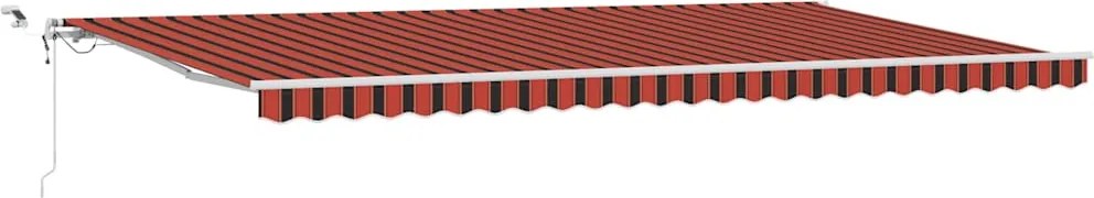 vidaXL Behúzható napellenző Narancs és Barna 600 × 300 cm