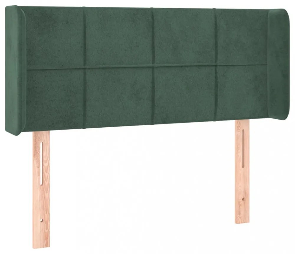 sötétzöld bársony fejtámla 93x16x78/88 cm