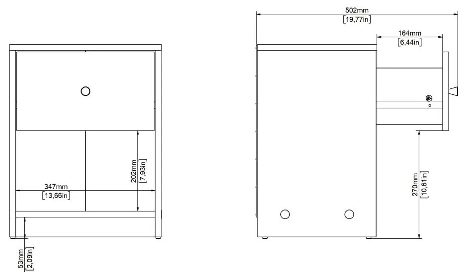 Fekete éjjeliszekrény May – Tvilum