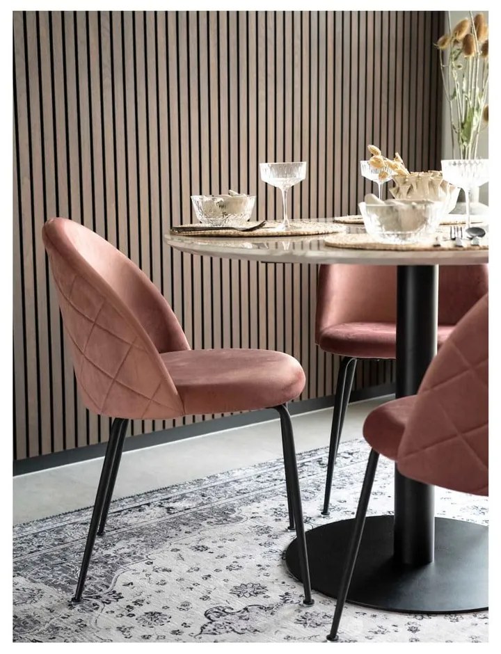 Kerek étkezőasztal márvány dekoros asztallappal ø 110 cm Bolzano – House Nordic