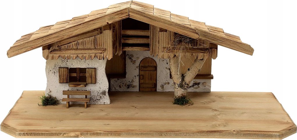 Karácsonyi Betlehem Istálló Dekoráció 65x30x28 CM Figurákhoz 11-15 CM