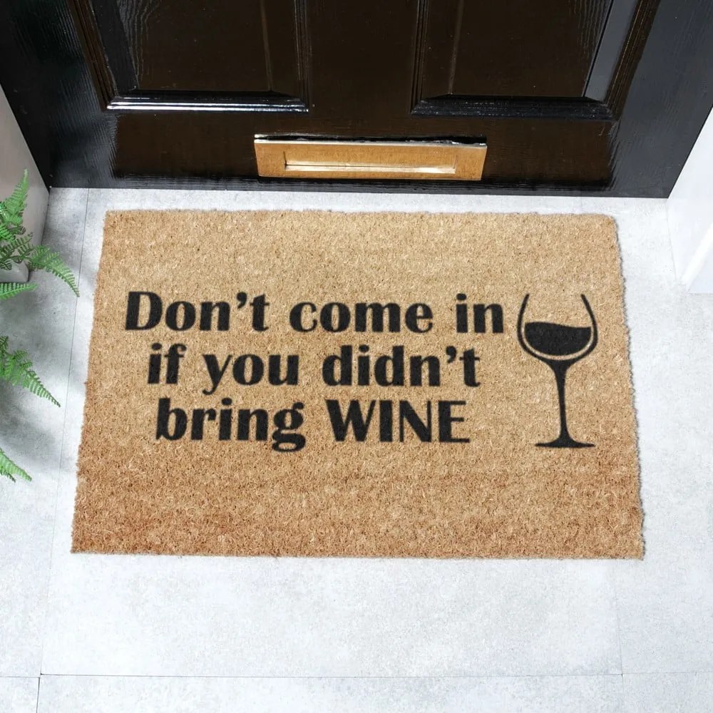 Kókuszrost lábtörlő 40x60 cm Without Wine – Artsy Doormats