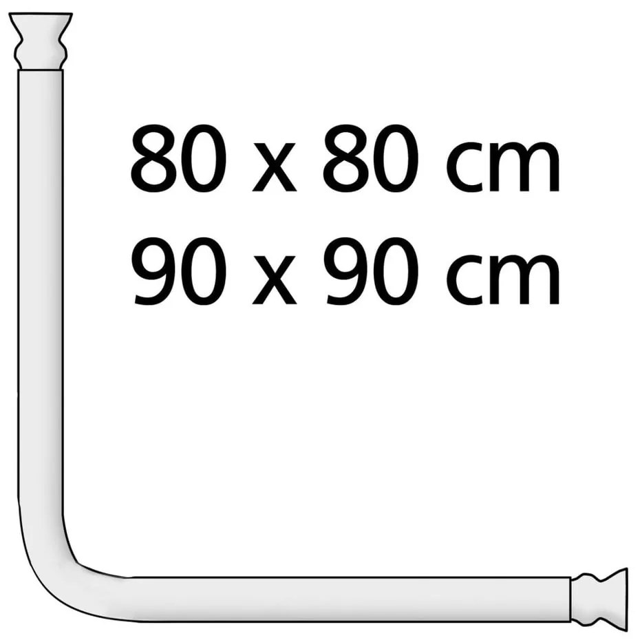 Fehér univerzális sarok zuhanyfüggönyrúd, ø 2,8 cm - Wenko