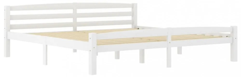 fehér tömör fenyőfa ágykeret matrac nélkül 200 x 200 cm