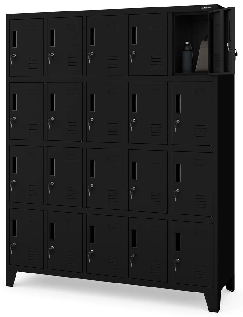 ROBERT fémszekrény 1360 x 1720 x 450 mm, fekete