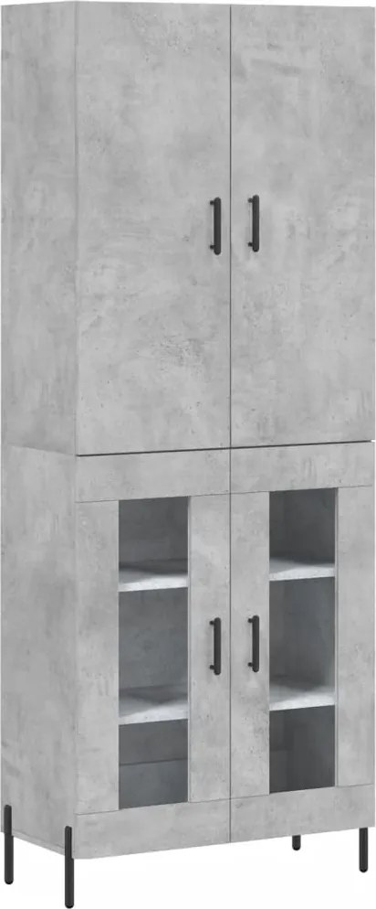 vidaXL betonszürke szerelt fa magasszekrény 69,5 x 34 x 180 cm