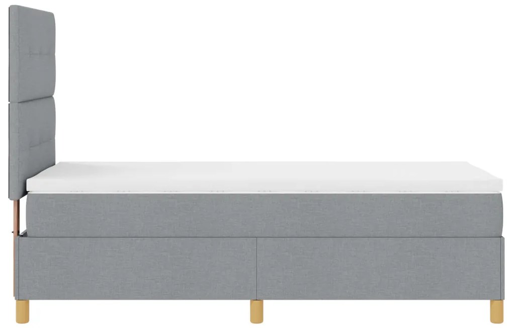 Boxspring Ágy Mattal és LED Fény Szürke 90x190 cm Szövet