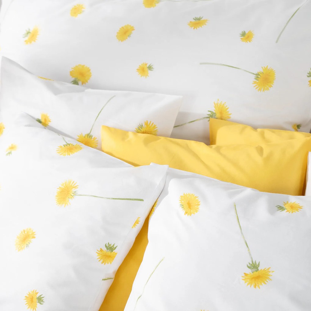 Goldea pamut ágyneműhuzat - pitypangok 140 x 200 és 70 x 90 cm