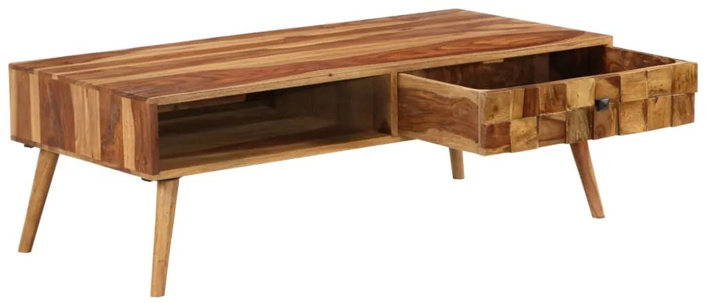Tömör rózsafa dohányzóasztal mézszínű felülettel 110x50x37 cm