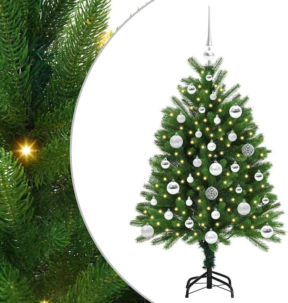 vidaXL Karácsonyfa 150 LED-del állvánnyal Zöld 120 cm PE