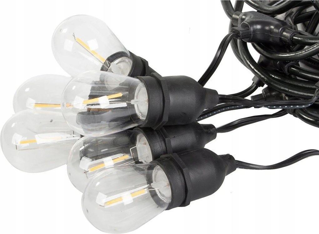 Girland fénylánc 15x led e27 kerti világítás
