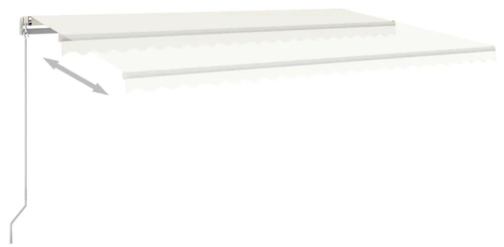 krémszínű automata szélérzékelős és LED-es napellenző 5 x 3,5 m