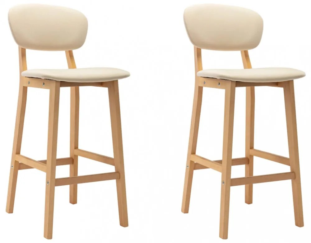 vidaXL 2 db krémszínű szövet bárszék