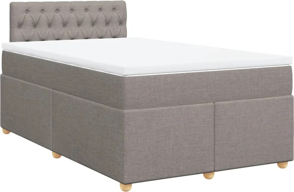 vidaXL tópszínű szövet rugós ágy matraccal 120 x 200 cm