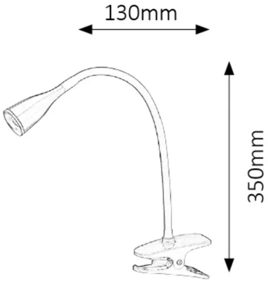 Rabalux 4196 - LED asztali lámpa csíptetővel JEFF LED/4,5W/230V fehér