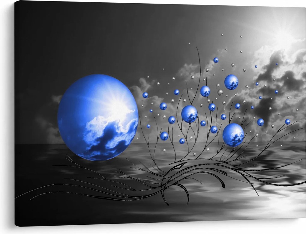 Világoskék gömbök képe (70x50 cm)