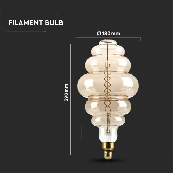 LED Dimmelhető izzó FILAMENT S200 E27/8W/230V 1800K