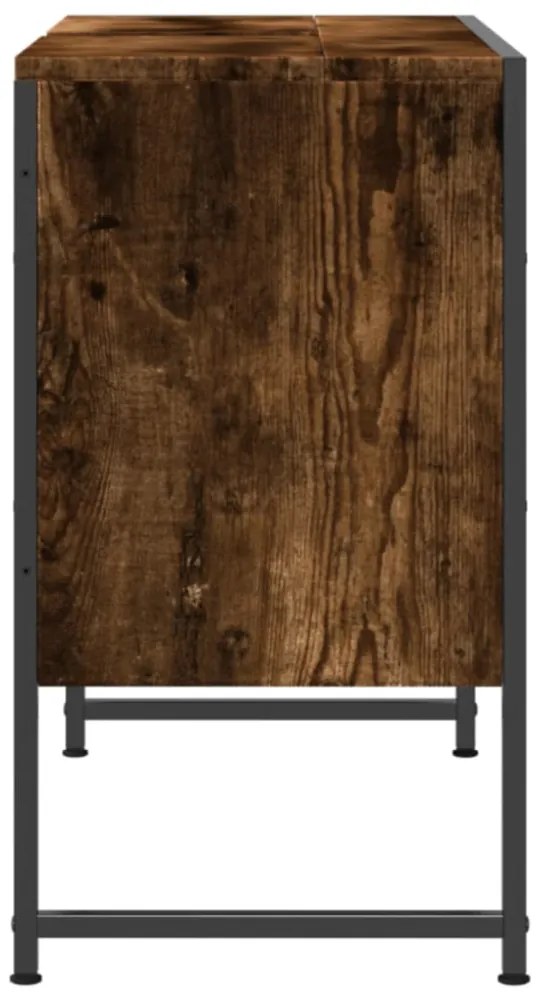 füstös tölgy szerelt fa fürdőszobai mosdószekrény 80x33x60 cm