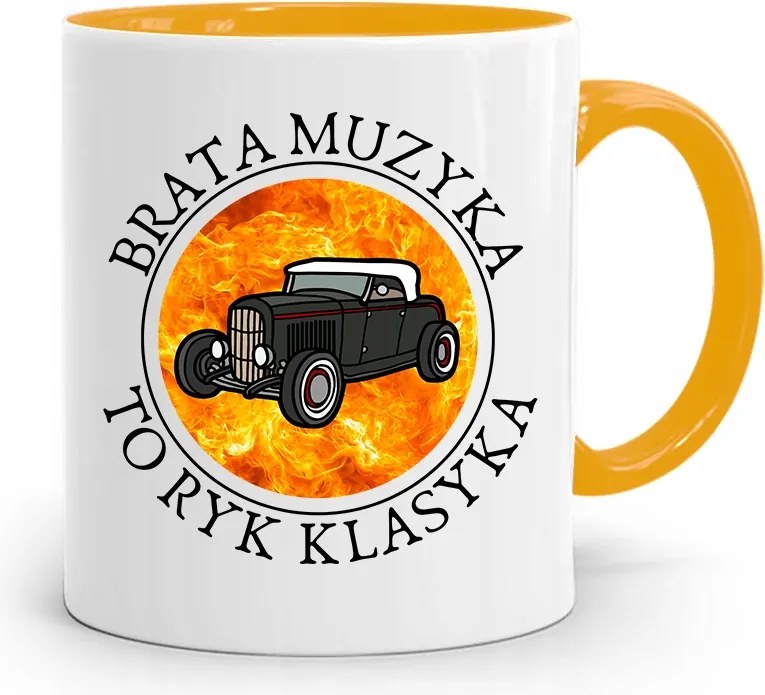 Sárga Bögre Testvérnek A Zene Egy Klasszikus Üvöltés, fényképes nyomtatással