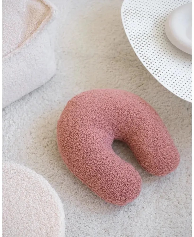 Rózsaszín buklé párna gyerek kanapéhoz U – Wigiwama