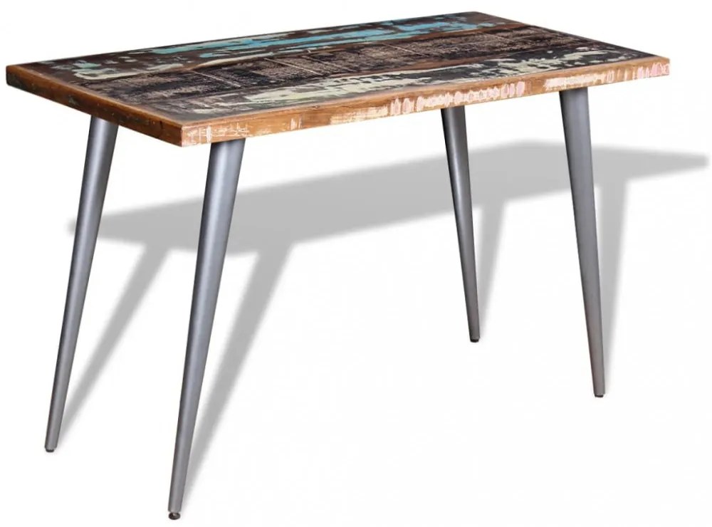 tömör újrahasznosított fa étkezőasztal 120 x 60 x 76 cm