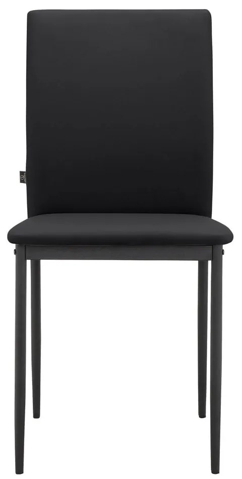 Fekete bőrutánzat étkezőszék szett 2 db-os Pavia – Støraa