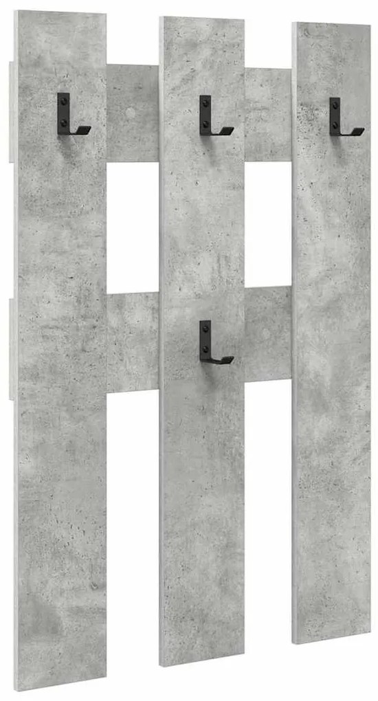 Fali Kabáthorog tárolóval Beton szürke 65 x 3 x 100 cm Faanyag